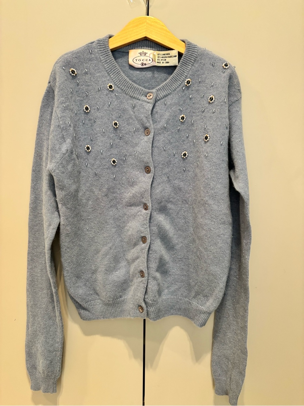 Tocca Light Blue Embellished Cardigan